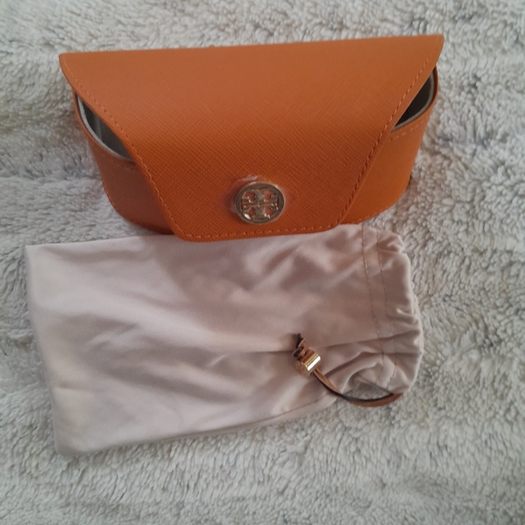 Tory Burch Sunglasses Leather Case w/Magnetic Closure & Dust Bag Carrying Pouch - Picture 3 of 10